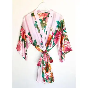 Monogram Watercolor Floral Robes