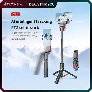 Nfutreon Gimbal Stabilizer for SmartPhone,  Auto Face Tracking Selfie Stick Tripod, BlackFriday, 360° Rotation & Motion Follow, Remote Control for Vlog, Live, Video Smartphone Cellphone