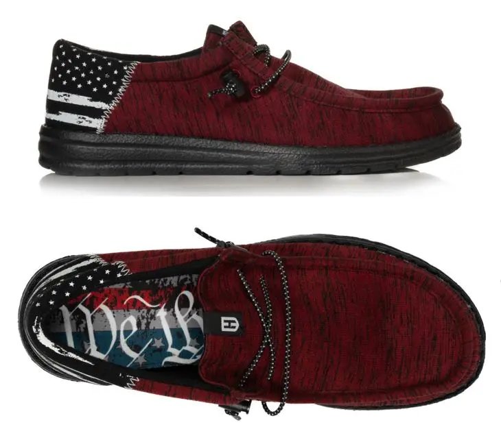 Howitzer Roam People Slip-On Walking Shoes for Men & Women, Red Camouflage Fabric Sneakers with Elastic Laces, Lightweight & Breathable, Casual, Eva Sole