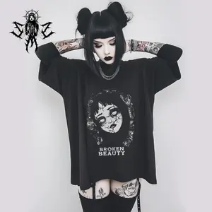 Goth Aesthetic "Broken Beauty" Classic Unisex T-Shirt – Perfect for Anyone, Blending Gothic, Alt, Kawaii, Darkness, and Y2K Styles, Available in All Sizes