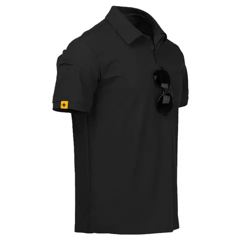 ZITY Men's Short Sleeve Polo Shirt - Moisture Wicking, Breathable, Quick Dry, Stretch Active Tops with Button Collar and Pocket for Keys - Ideal for Golf, Tennis