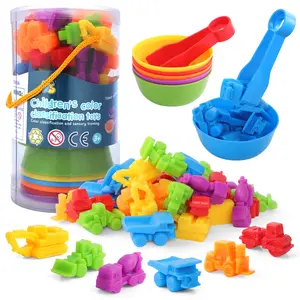 Educational Engineering Vehicle Car Counting Toy Set, Math Color Sorting Activity for Kids Aged 3+, Promotes Learning & Sensory Development