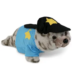 DOLLIBU 12" Super-Soft Polyester Uniformed Cop Stuffed Seal Toy - Plush Doll