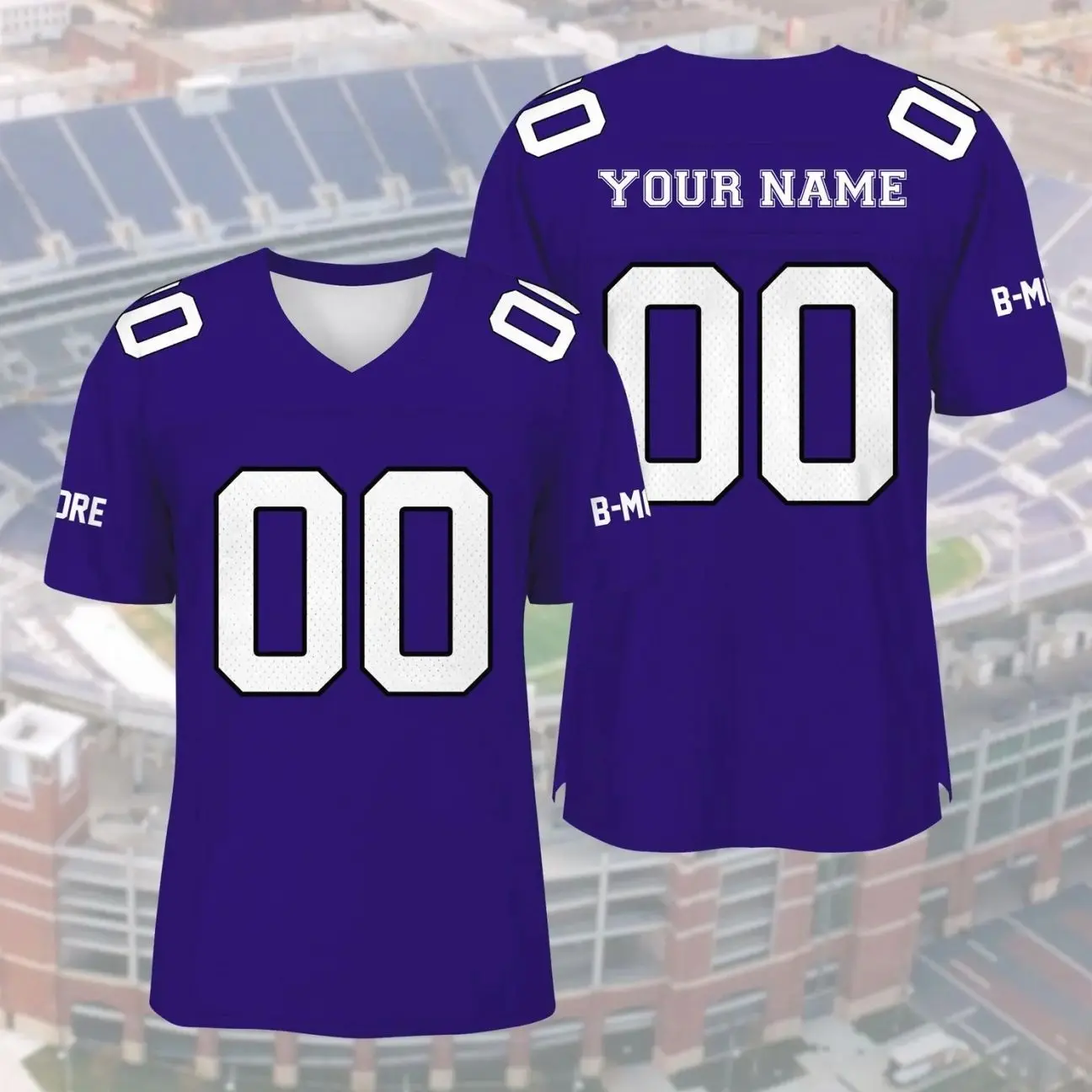 Baltimore Purple Football Jersey Personalized Fan Shirt, Custom Name Number Game Day Apparel, Football Lover Gift OP5
