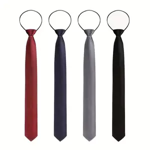 4 Different Colors Men's Ties Business Executive Zipper Ties outdoorfun