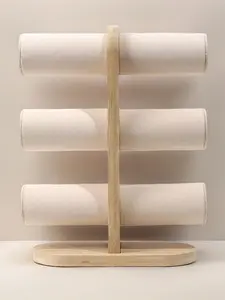 High-End Jewelry Display Stand, Round Three-Tier Bracelet Holder, Hairband Organizer, Accessory Storage Rack, Elegant Showcase Shelf