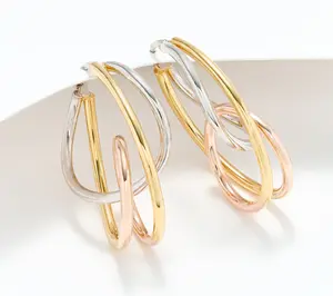 David Markstein Bronze 1-1/4" Multi-Circle Hoop Earrings