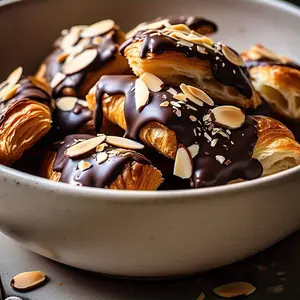 Andy Anand Sugar-Free Dark Chocolate Almond Croissant Cake, 10 pc, 2 lb – Keto & Diabetic-Friendly, Hand-Rolled, No Preservatives Gift Box