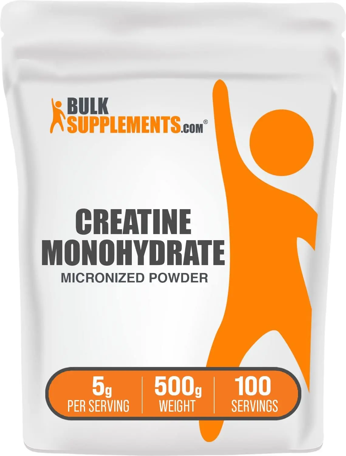 BulkSupplements Creatine Monohydrate Edible Powder - Dietary Supplement for Gym Workout, Fitness, Muscle Strength & Endurance - 500g-1kg - 5g/7g per Serving - Lemon Ice, Citrus Orange Flavors