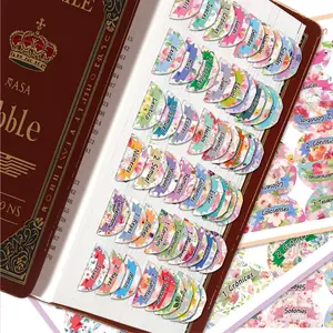 75pcs Laminated Bible Tabs in Spanish, Durable Bible Markers for Easy Reading, Perfect for Old & New Testament Study, Ideal Gift for Christians