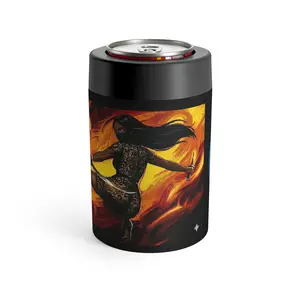 Masked Ninja Woman Can Holder | Cold as Steel Hot af |  Beverage Cooler Sleeve  |  Banana Sandwich Co.