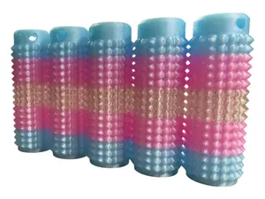 Little Ouchies Grippie TRANS PRIDE Portable Vibrant Colors Stim Tool with Firm Plastic Spikes for Anxiety & Stress Relief, Clip to Keys for On-the-Go Comfort Pain Stimulation Impulse Management