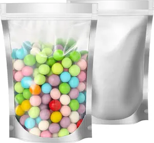 100PCS Resealable Aluminum Foil Bags – 5.9''x8.7'' Mylar, 6.3 Mil Smell Proof Ziplock, Freestanding for Food Storage Coffee Containers Kitchen Utensils