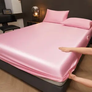 Pure Color Satin Mattress Cover Set, Simple Fashion Satin Bed Sheets (no Pillowcase), Smooth Fabric, Comfortable, Multiple Sizes Available