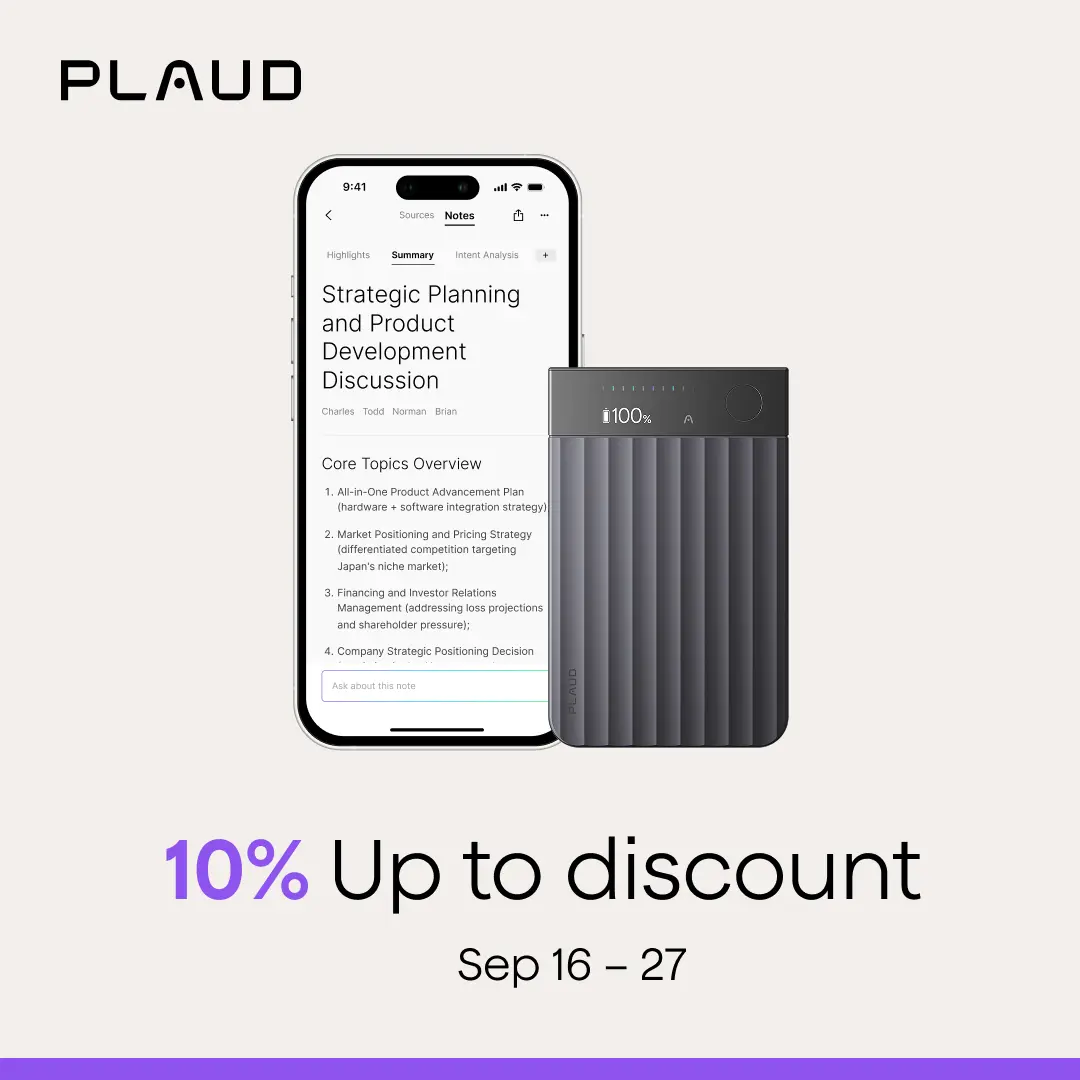 [New Launch] Plaud Note Pro Professional AI Voice Recorder with 4 MEMS Microphones, Instant View Display, 50-Hour Battery Life, AI Transcription & Summary, USB Ring, Automatic Daily Use, Premium Office Desk Gadget for Business Meetings, Business Gift, Bat