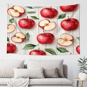[2D flat] Red apple pattern wallpaper creative design minimalist style print exquisite blanket, suitable for a nap cover, an awesome Christmas gift/New Year gift/Valentine's Day gift