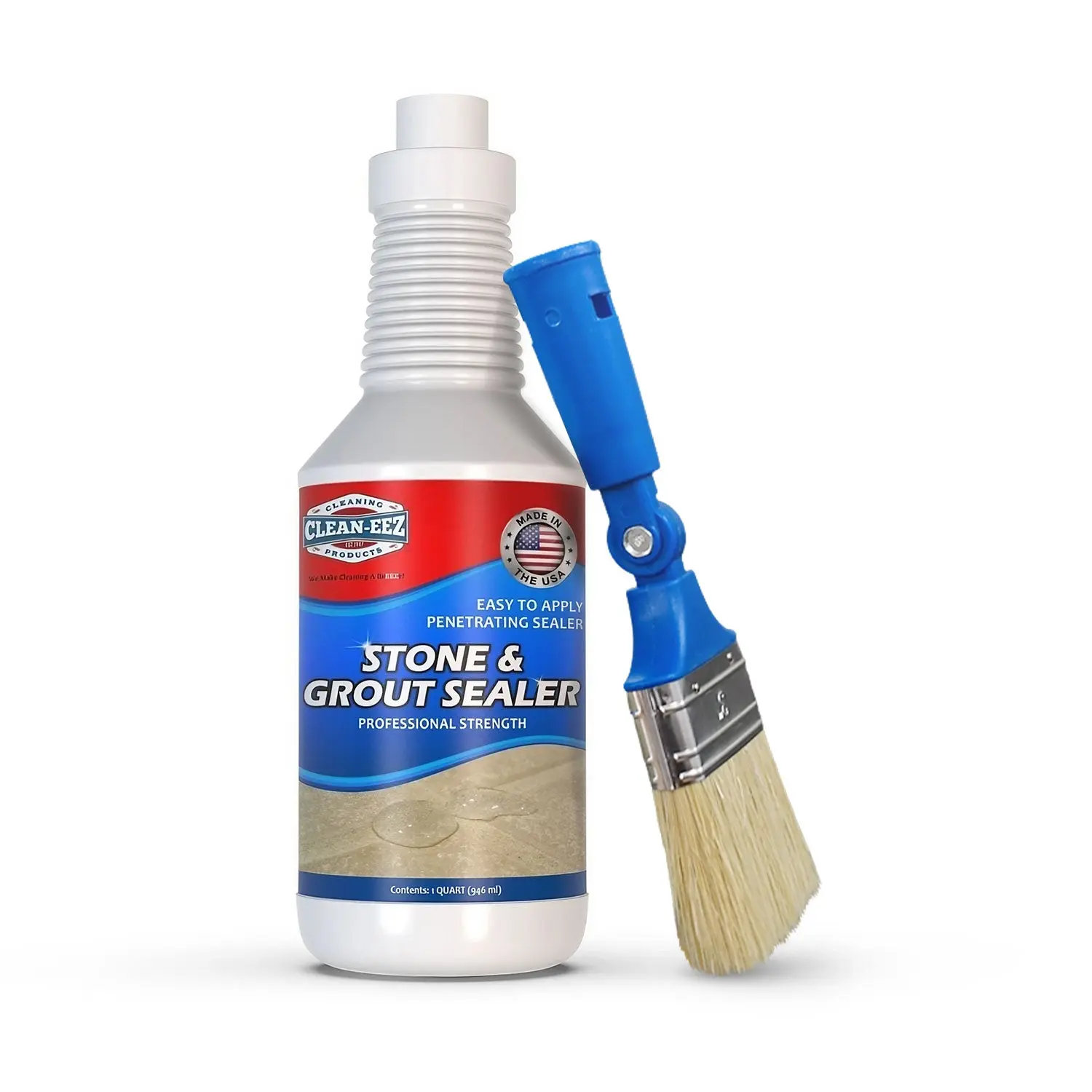 Grout & Stone Sealer with Applicator Brush, Blocks Stains & Mold, Tile & Natural Stone, 32oz | Clean-eez Grout & Stone Sealer with Applicator Brush, Blocks Stains & Mold, Tile & Natural Stone, 32oz | Clean-eez
