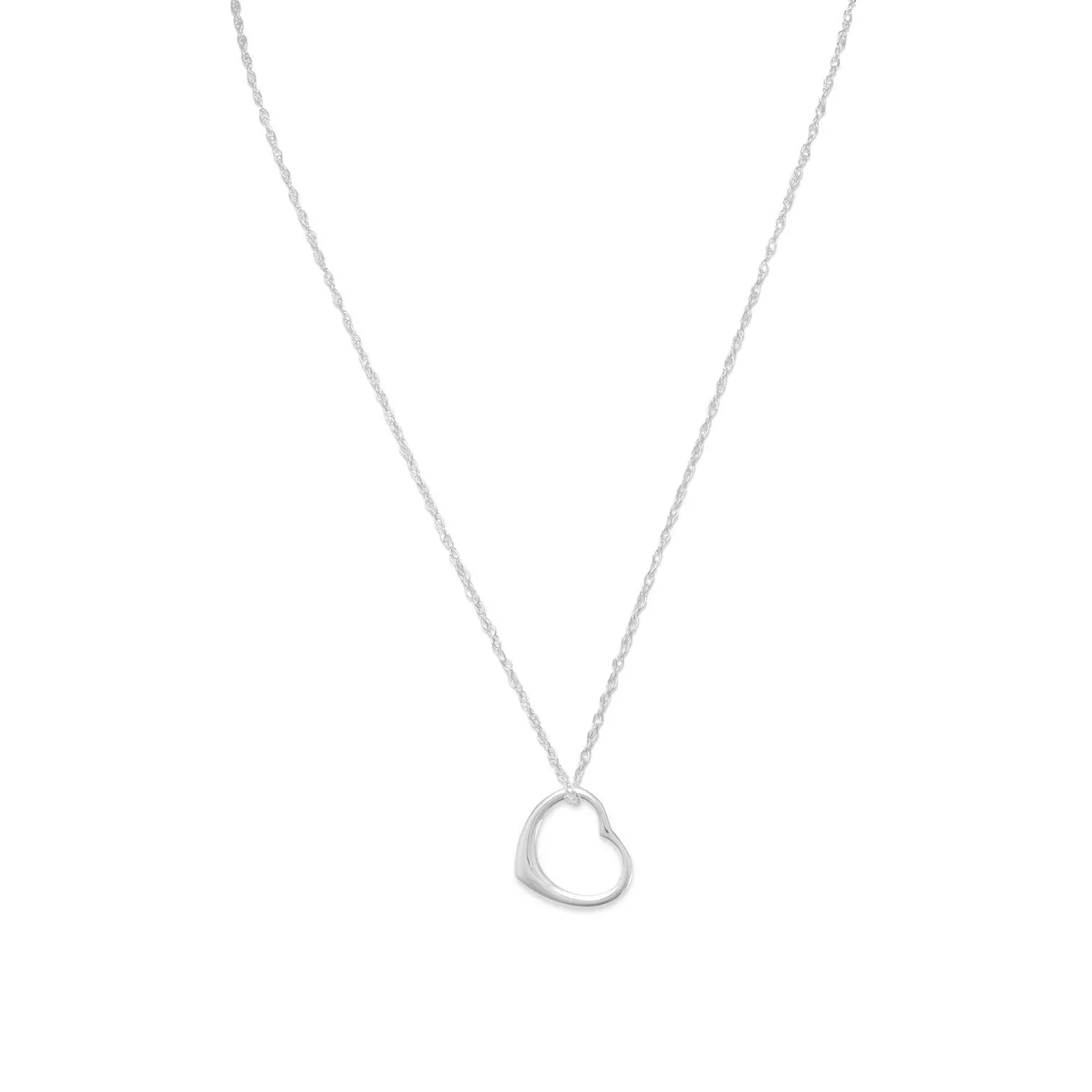 18" Necklace and Floating Heart Pendant