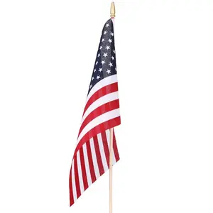 8 in. x 12 in. Polycotton U.S. Hand Flag