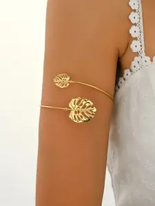 A bohemian-style, fashionable, vacation-inspired, delicately carved leaf-shaped adjustable bracelet/armband. A perfect gift for your loved one, mother, or best friend. Ideal for Valentine's Day, Mother's Day, Women's Day, or Thanksgiving.