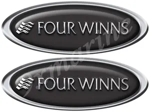Two Four Winns Boat Oval Stickers 15"x4" each - Rendered to look puffy