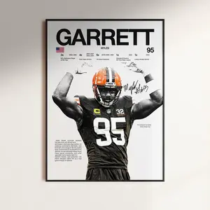 Myles Garrett Poster,  Wall Print, Football   Poster Print, Sports Decor, Cleveland Browns Poster,  Gift