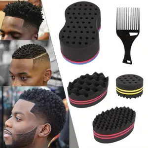 5 Pcs Different Sizes Big Holes Magic Sponge Brush with Black Specific Sponge Comb Beauty & Personal Care