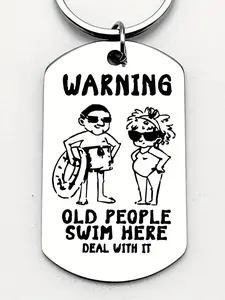 Vintage Design Keychain, Funny Stainless Steel Keychain for Men & Women, Fashionable Keychain for Birthday Gift, Perfect Gift for Grandpa & Grandma