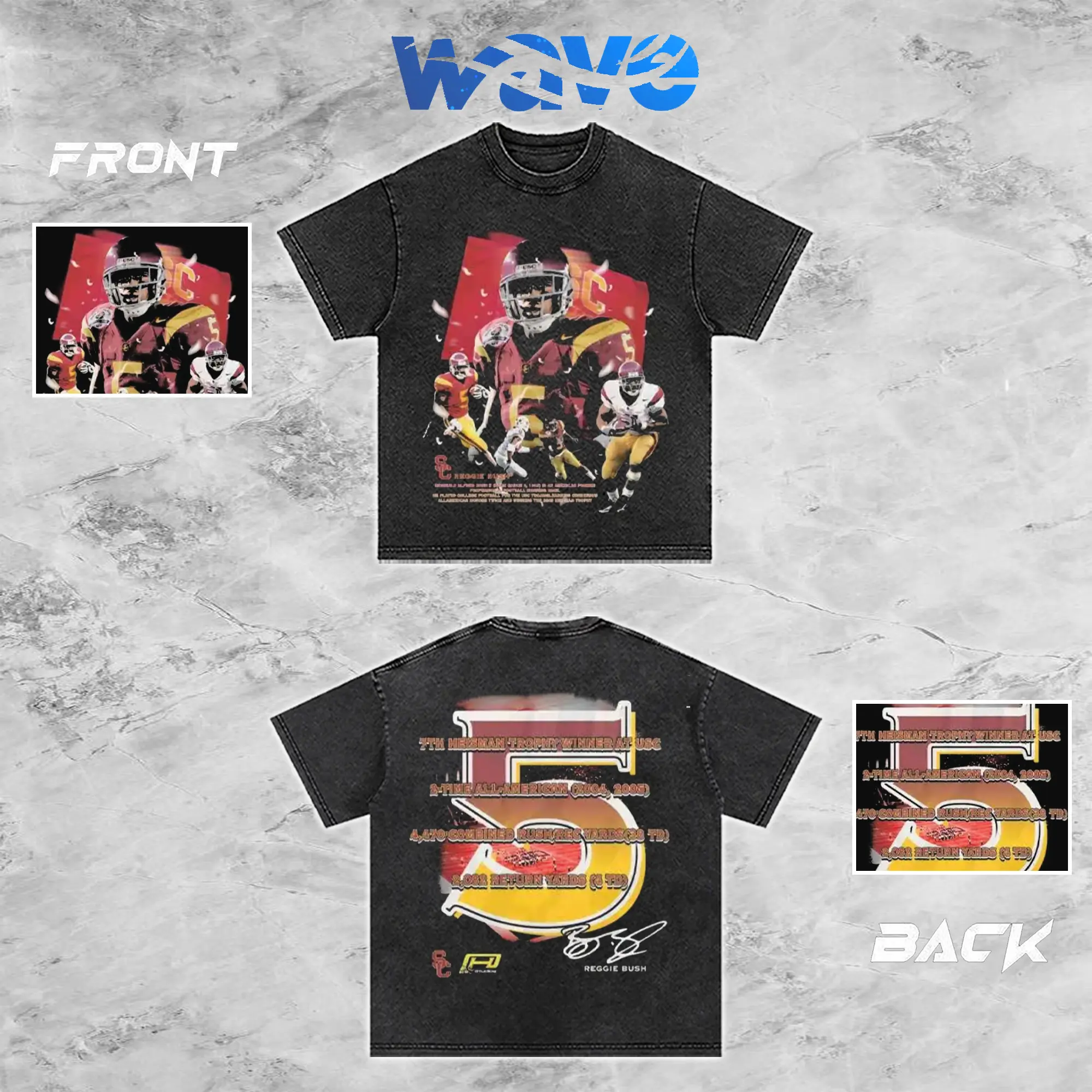 Wave - REGGIE BUSH 9.15 Graphic Tank Top, Washed Shirt, Hoodie, Vintage American Football Tee, Oversized Streetwear Shirt, Game Day Graphic Tee, Sports Fan Apparel, Football Lover Gift, Unisex Y2K Vintage