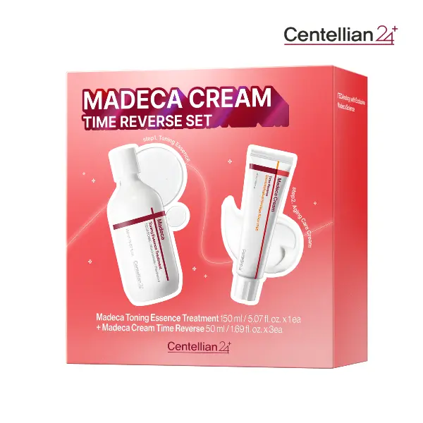 Madeca Cream Time Reverse Set | Toning Essence + Time Reverse Cream X 3 | Firming, Hydration & Skin Barrier Care | Korean Skincare