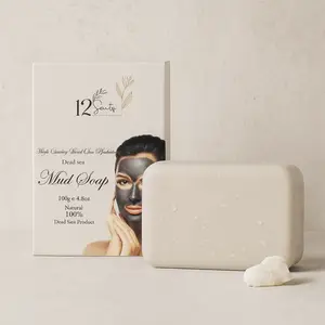 12 Saints Dead Sea Mud Soap for Face & Body 100g Daily Olive Cleanser Skin Repair Mint Essential Oils Orange Patchouli Pepper-Mint Vitamin C Soap