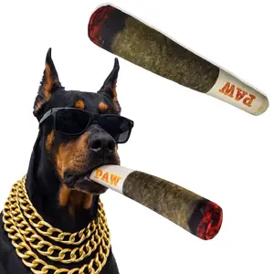 Funny Cigar Dog Toy, Plush Durable Chewable Sound Dog Toy, Interactive Stress Relief Toy for Dogs That Love Chewing, Chew Stick