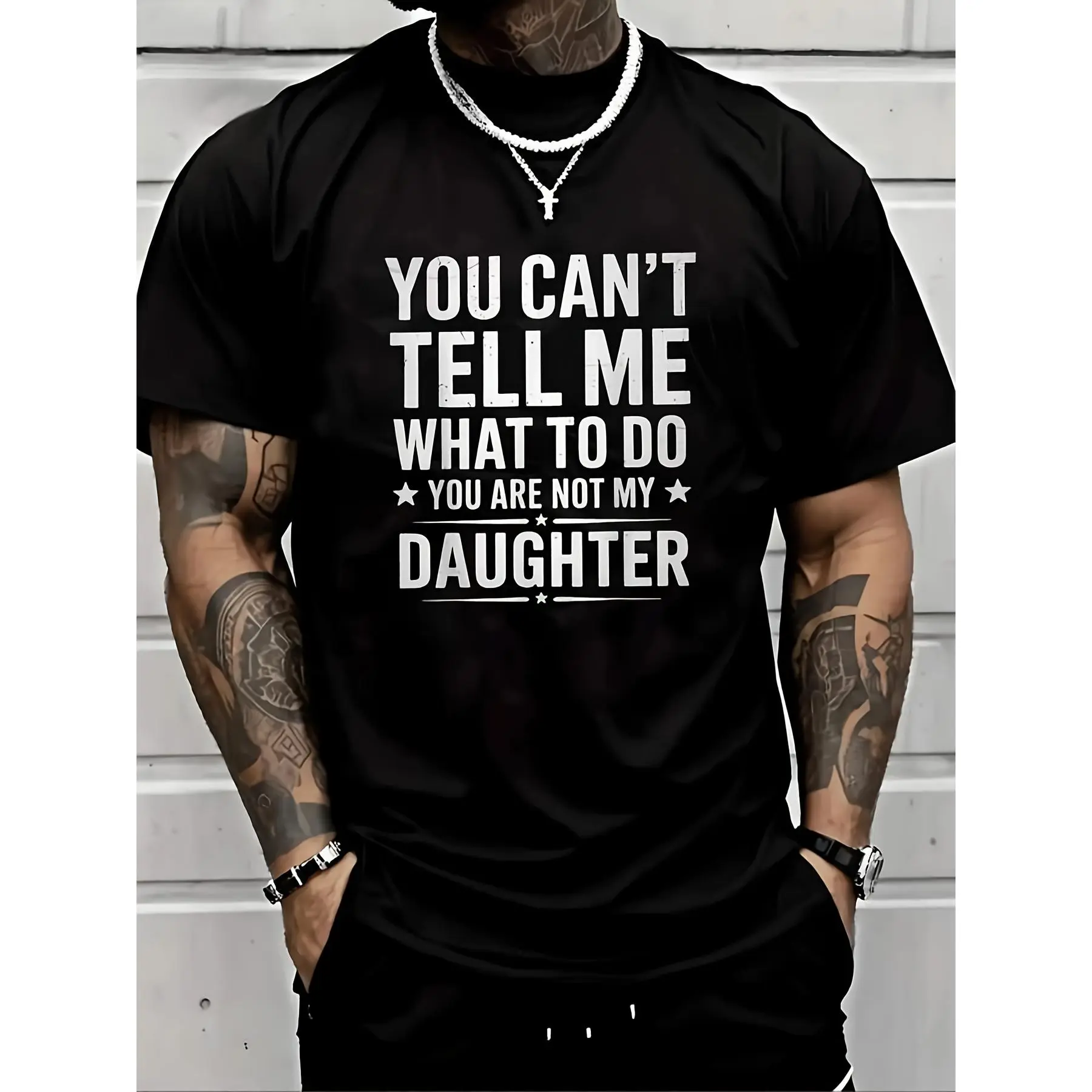 Men's 'You Can't Tell Me What to Do' Humor Graphic Tee, Loose-Fit Soft  T-Shirt for Dads, Funny Gifts for Guys on Father's Day