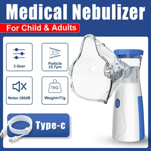 Portable Handheld Nebulizer - USB Rechargeable Nebulizer for Adults and Children, Ultra-fine 3μm Mist, <30dB Quiet Asthma Relief, Suitable for Home and Travel, Quick Relief of Respiratory Problems, Ultra-Quiet (White)