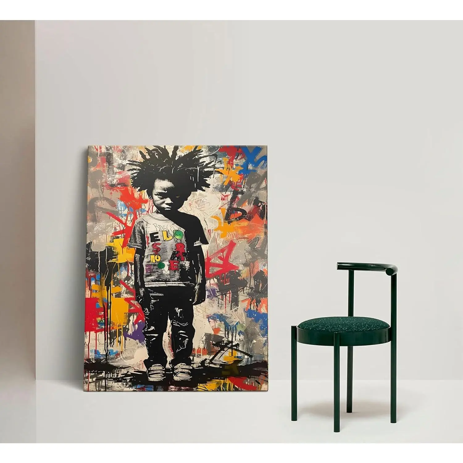 Graffiti Boy Canvas Wall Art Urban Street Pop Art Poster Colorful Abstract Painting Modern Aesthetic Home Decor Bedroom Living Room Office Teen Room Gift