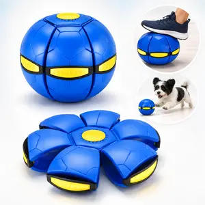 Magic Pop-Up Soccer Ball, Interactive Transforming Bounce Ball & Flying Disc Toy for Kids, Family and Pet Play, Indoor Outdoor Toss and Catch Game