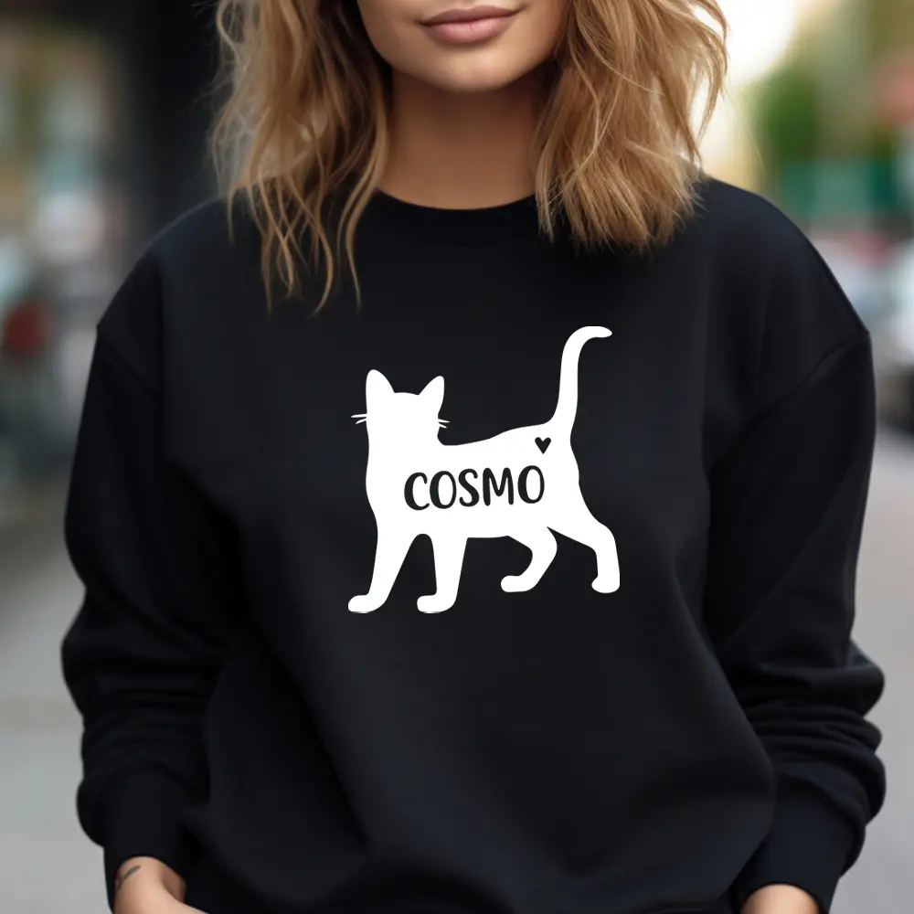 Personalised Cat TShirt - Personalized Tshirt, Cat Silhouette, Cat Obsessed, Crazy Cat Lady, Custom Shirt, Personalised Cat Gift