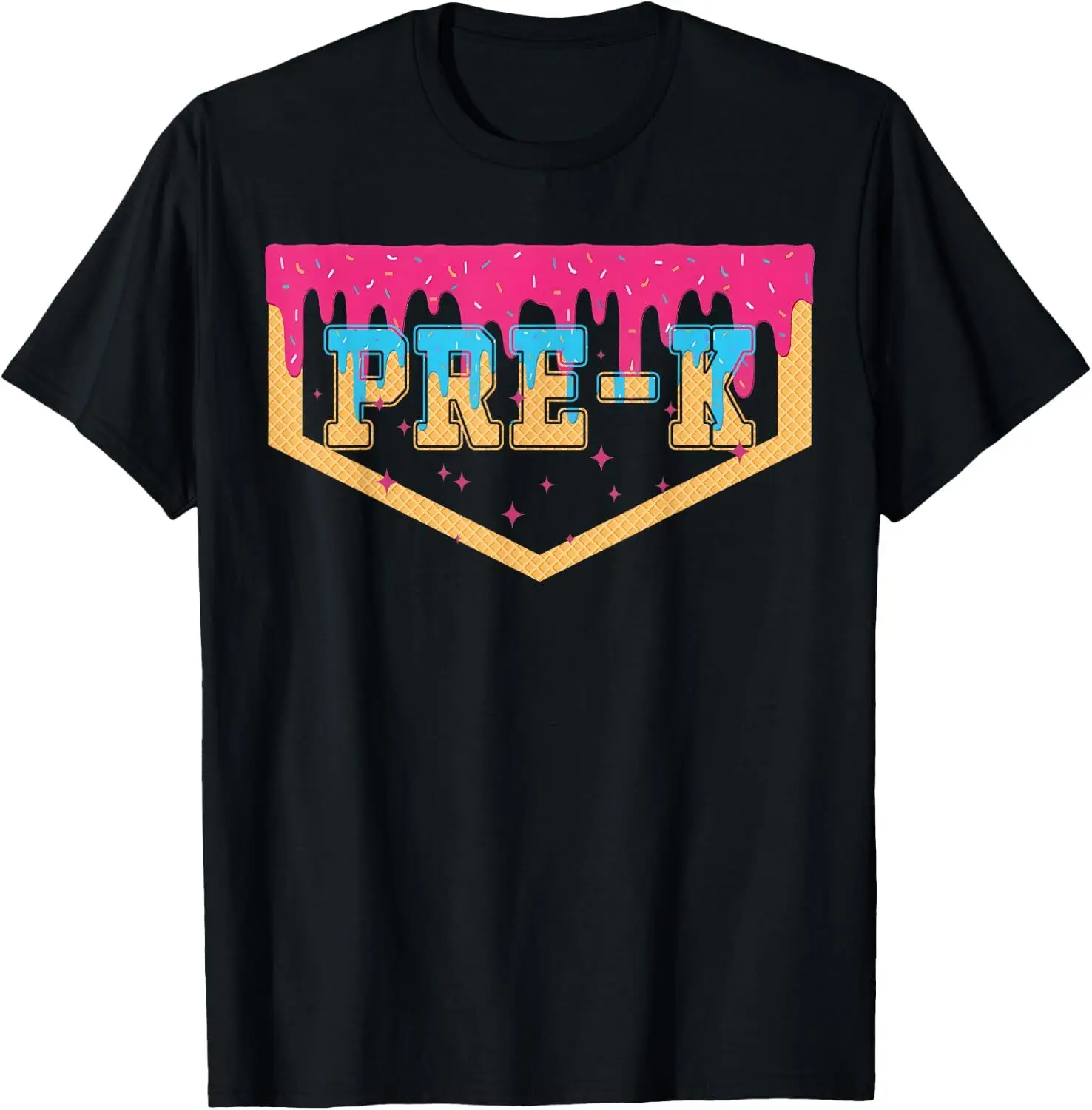 Baseball Ice Cream Drip Pre-K Back to School Boy Girl T-Shirt Cotton Unisex Kids