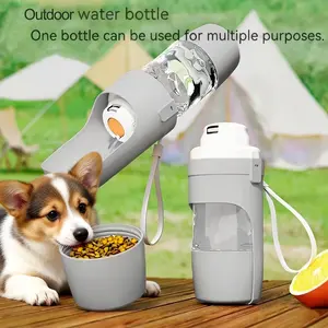 Portable Dog Water Bottle with Leak-Proof Lid & Spill-Proof Design - Foldable Travel Cup with Carry Strap, Durable Plastic Pet Hydration System for Outdoor Adventures