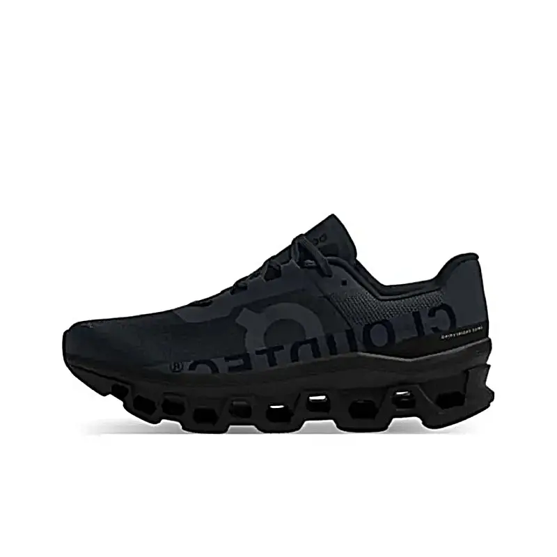 Unisex All Black Hollow Cloud Cushion Running Sneakers, Viral Chunky Hollow Shock Absorb Sole Lightweight Breathable Athletic Walking Gym Trainers For Men Women