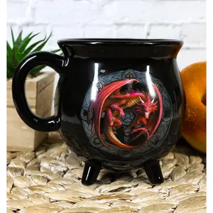 Wicca Sabbats Wheel of The Year Lammas Dragon Heat Color Changing Cauldron Mug