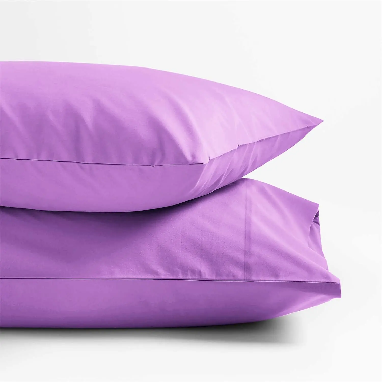 100% Cotton Pillow Cases King Size Set of 2 - Cotton Pillowcases King Size, Cooling Pillow Cases for Sleeping, Cotton Pillow Covers - Lilac