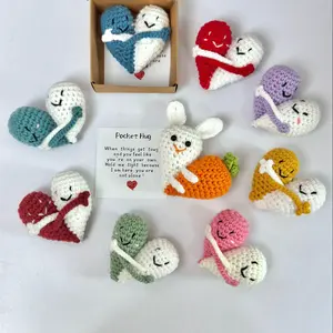 FuRise Crochet Hug Doll – Handmade Knitted Plush Positive Energy Gift for Couples and Friends · Cute Creative Yarn Ornament for Birthday and Valentine’s Day