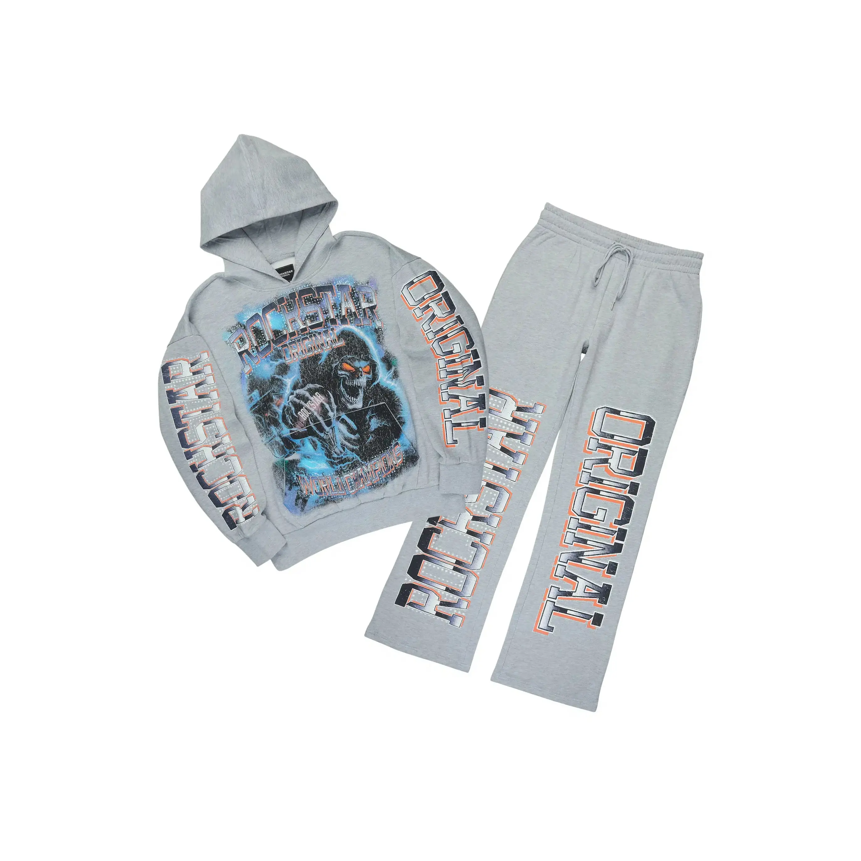 Kross Heather Grey Hoodie/Baggy Pant Track Set