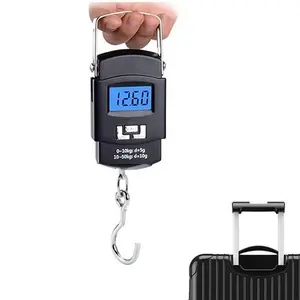 Smart Portable Luggage Scale - Instant Weight Measurement for Suitcases, Fishing Gear & Packages - 110lb Capacity with Clear LCD Screen - Essential Travel Accessory