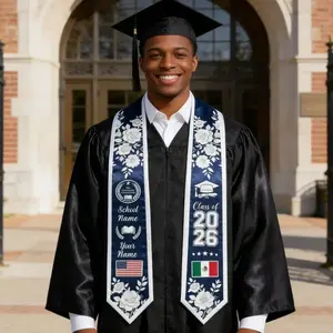 [HOT 2026] Custom Graduation Stole With Name&Logo, Personalized School Color Graduation Sash Flag Gifts