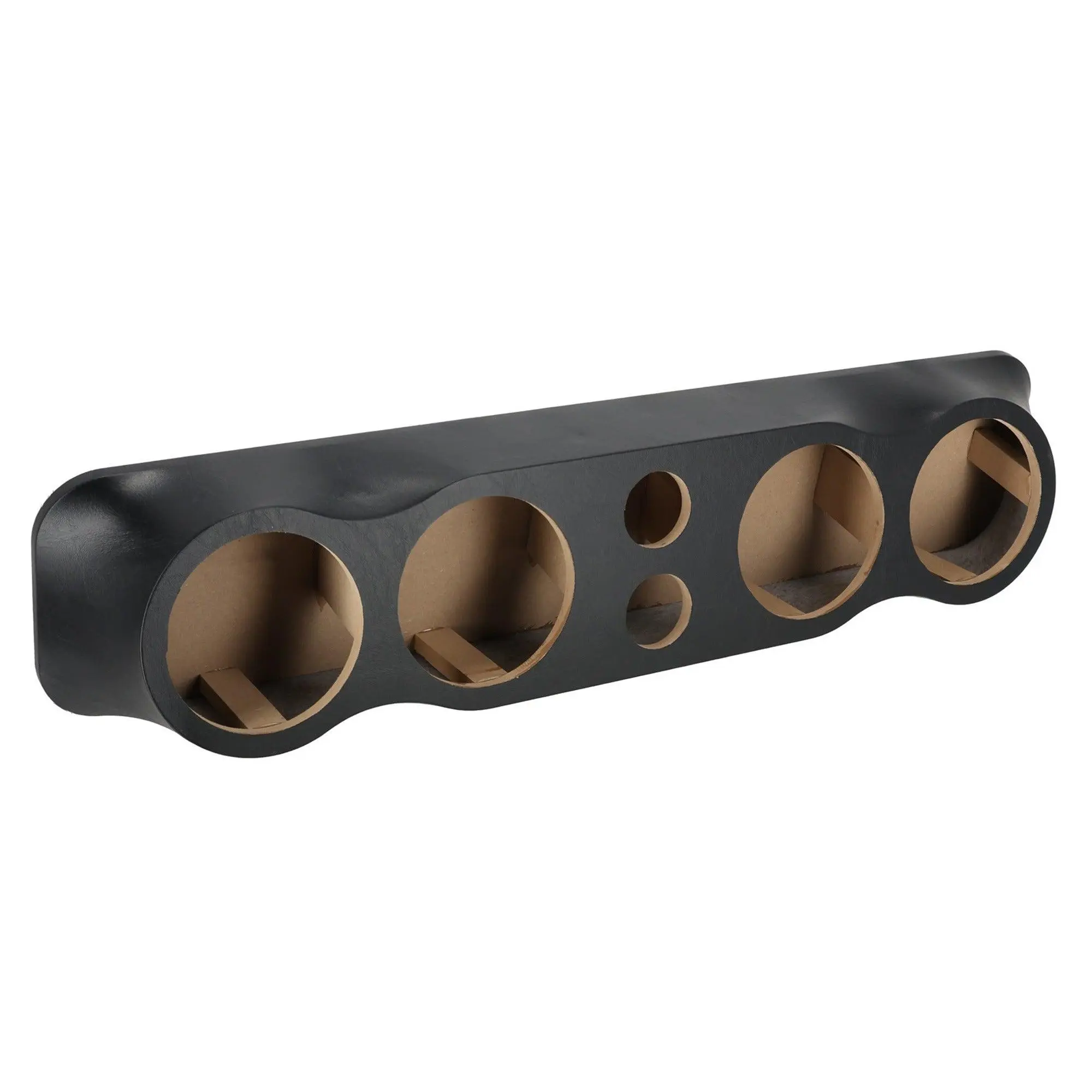 Q Power Vinyl Pod Quad 6.5" Speaker Box, 4-Hole Sealed Enclosure w/ 3" Tweeters