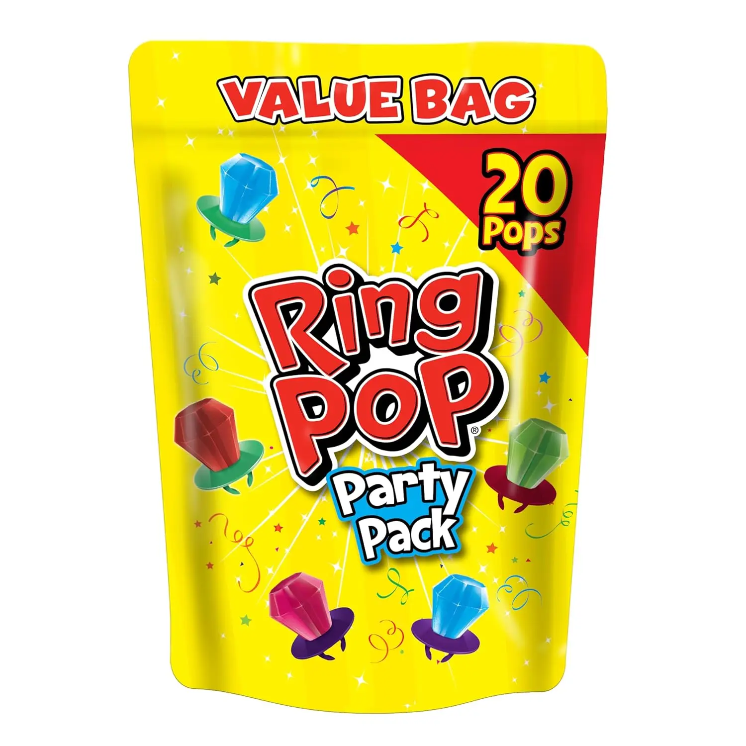 Candy, Christmas Lollipops, 20 Ct Party Favors in Assorted Fruity Flavors - Full Size, Bulk Variety Pack, Individually Wrapped Hard Candy For Stocking Stuffers, Holiday Gifts