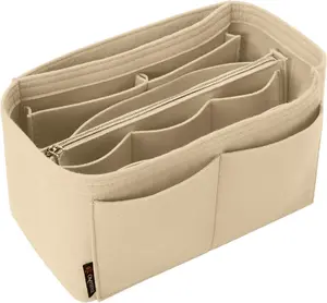 Purse Organizer Insert Felt Tote Bag with 13 Compartments 5 Sizes Handbag Dividers for Longchamp Neverful Speedy and More
