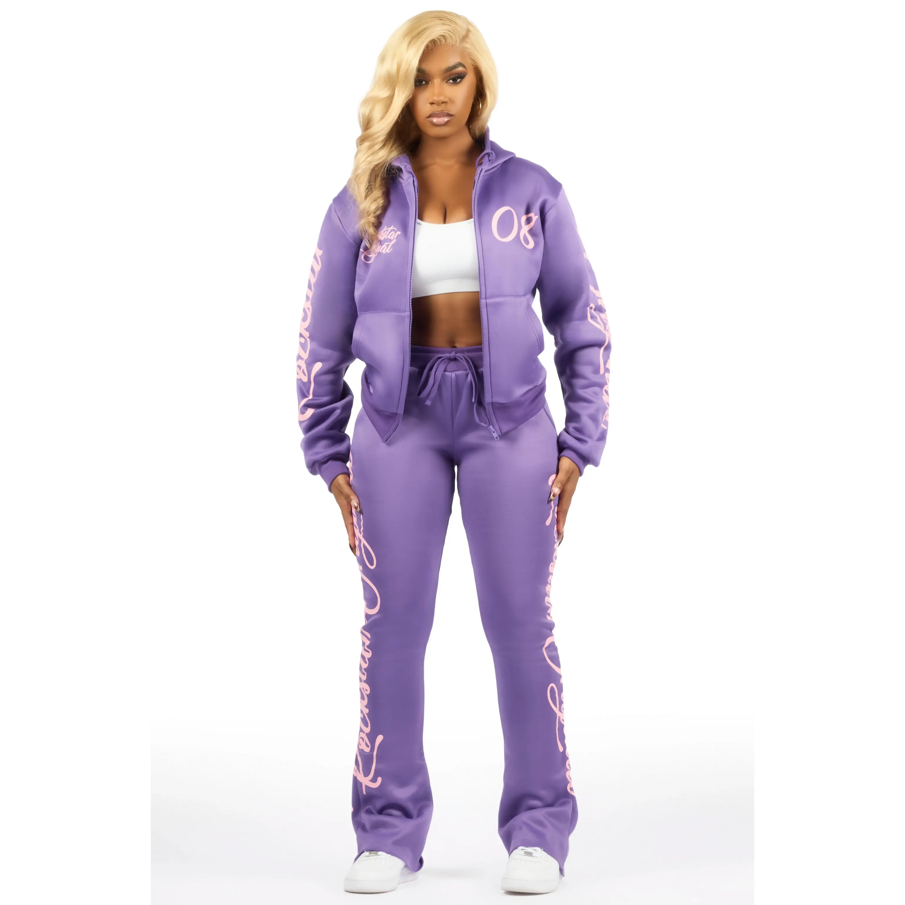Nakesha Purple Stacked Track Set